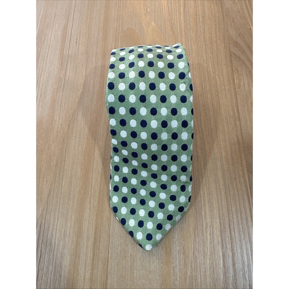 Pronto Uomo Men's 54" X 3" Blue/Green/Silver Polka Dot Necktie 100% Silk